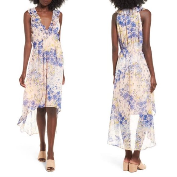 Leith Dresses & Skirts - Leith High Low Floral Ruffle Sleeveless Maxi Dress Blush Pink Medium